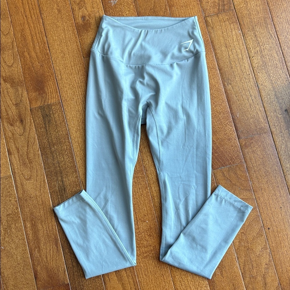 Gymshark Seamless High Waisted Leggings Light Blue Grey Tag Removed 25” Inseam